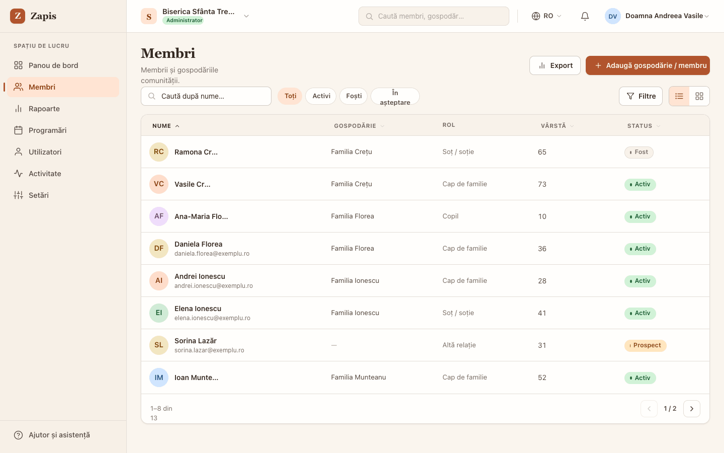Lista de membri